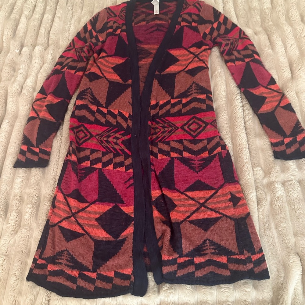 Xhilaration Multicolor Geometric Cardigan